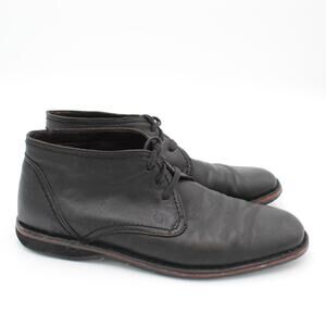 John Varvatos Chukka Boots Men 11 Black Leather Lace Up Ankle Casual Shoes